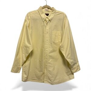 O’Connell’s Button Down Shirt Mens 18.5 34 Yellow Long Sleeve Tailored Classic